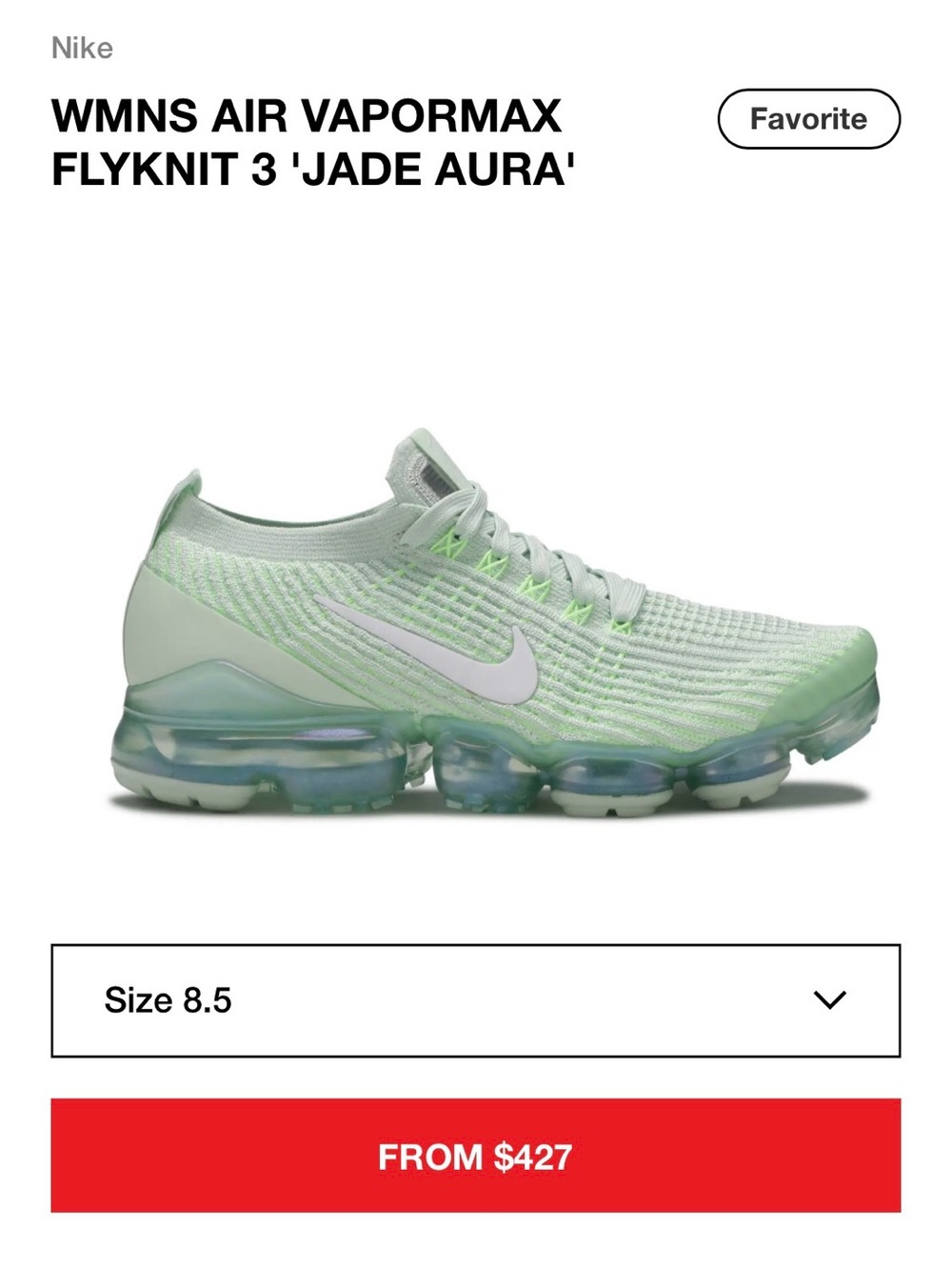Nike WMNS AIR VAPORMAX FLYKNIT 3 'JADE AURA'
